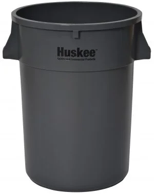 Huskee Round Flat Receptacle Lid 44 gal. Grey