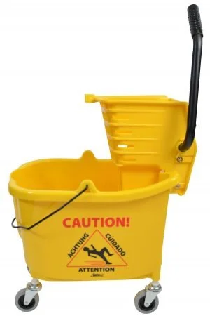 35QT Yellow Mop Bucket & Side Press (Wringer Combo)