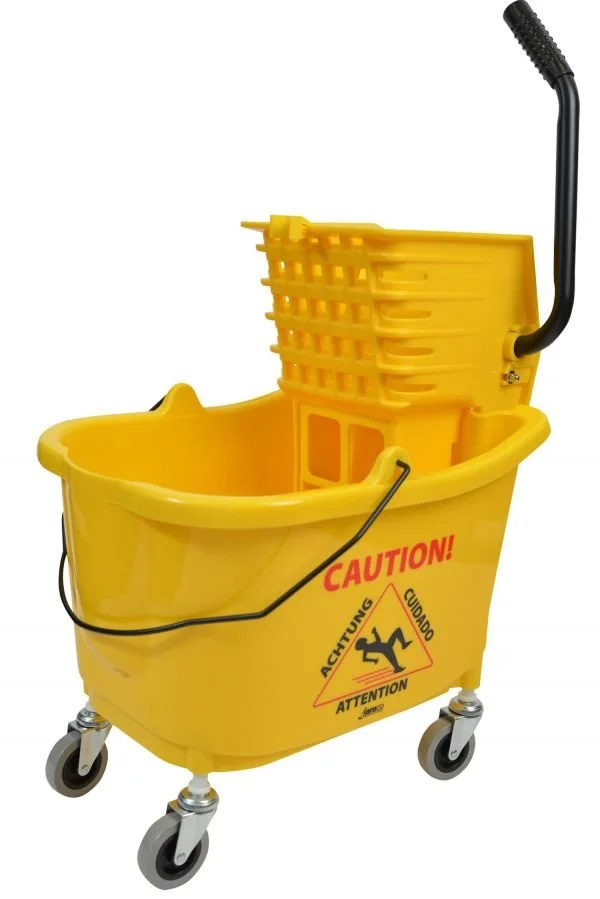 35QT Yellow Mop Bucket & Side Press (Wringer Combo) - Image 2