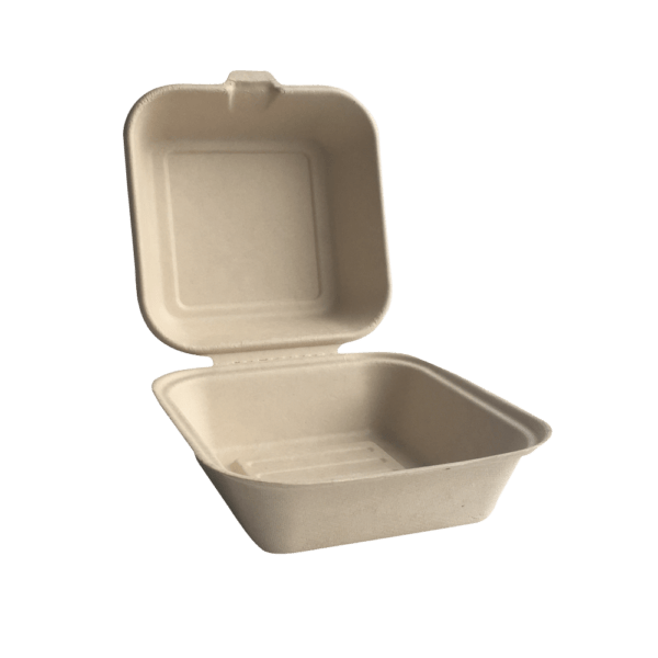 6"x6" Eco-Bamboo Hinged Clamshell (500/cs)