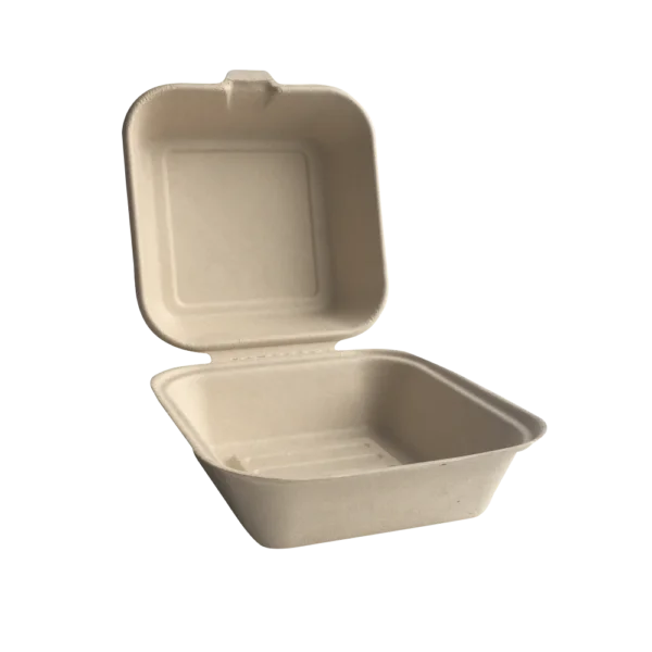 6"x6" Eco-Bamboo Hinged Clamshell (500/cs)