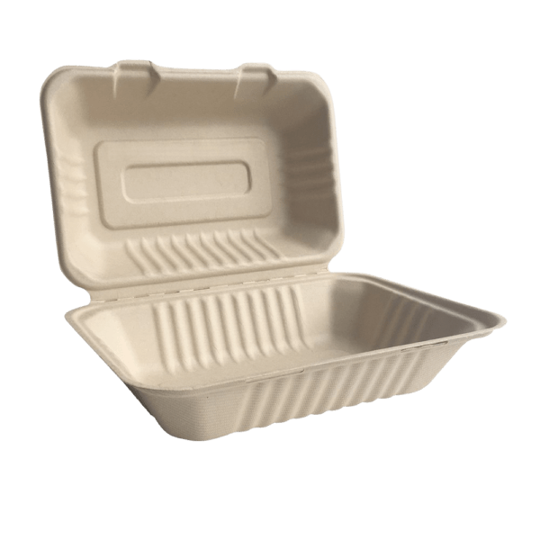9"x6" Eco-Bamboo Hinged Clamshell (200/cs)