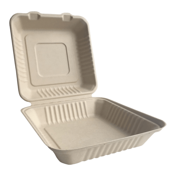 9"x9" Eco-Bamboo Hinged Clamshell (200/cs)
